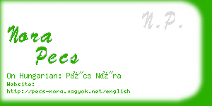 nora pecs business card